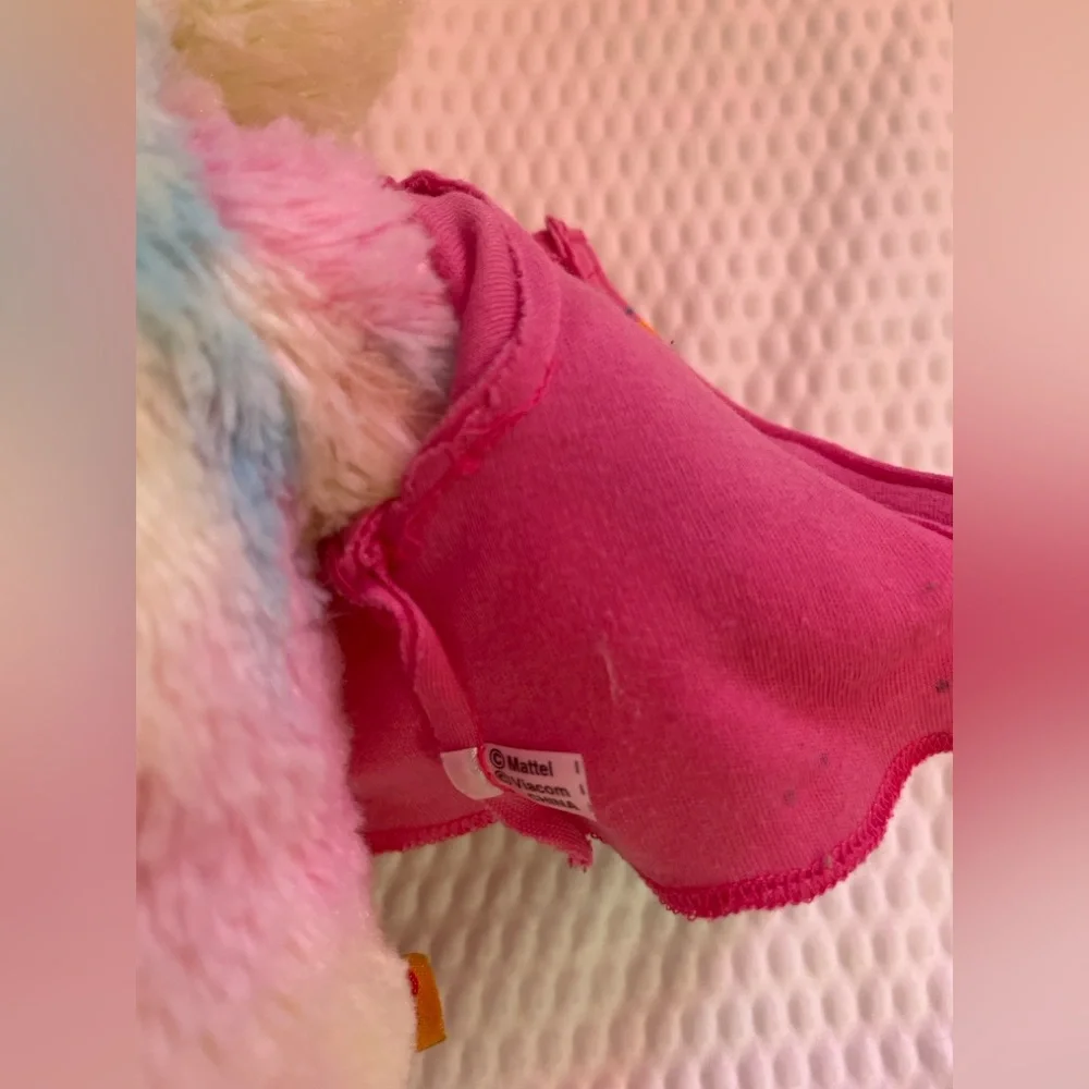 Build-A-Bear Pastel Rainbow Swirl Bunny Plush + Pink Shirt | 16” | BABW